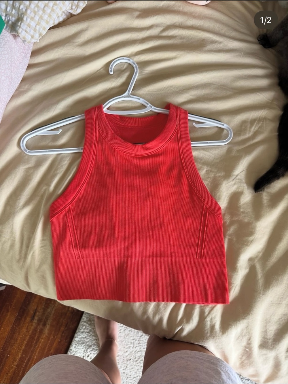 DSG Red Ribbed Cropped Tank